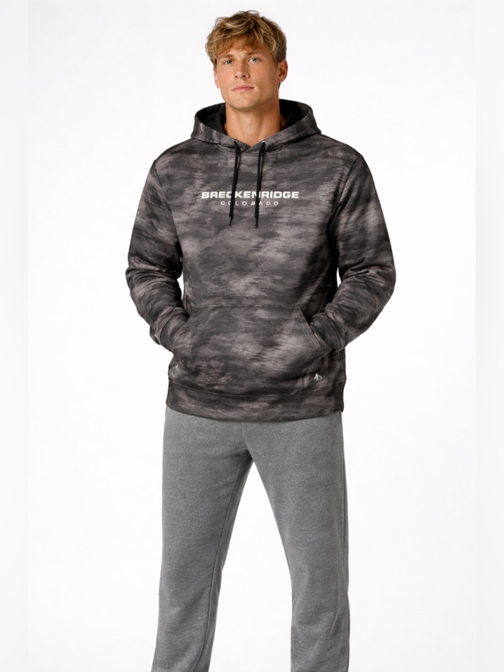 Outfitters Trading Mens Performance Fleece Hoodie‎ Breckenridge Colorado Gray M